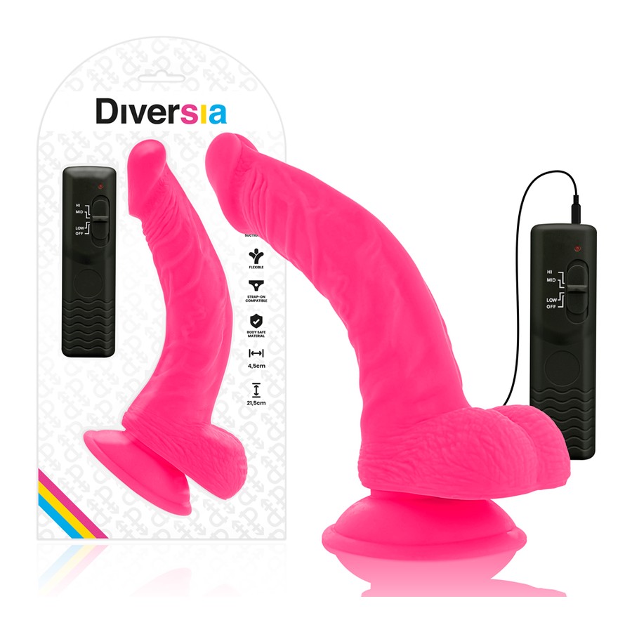 DIVERSIA - DILDO VIBRANTE FLESSIBILE 21,5 CM - VIOLA